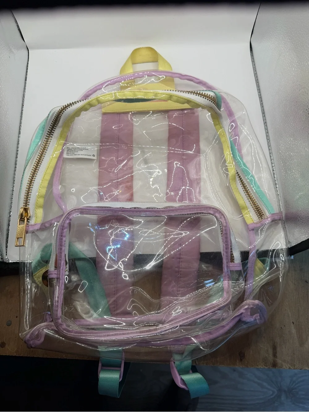 Stoney Clover Lane x Target Clear Mini Backpack Pastel Transparent PVC Bag